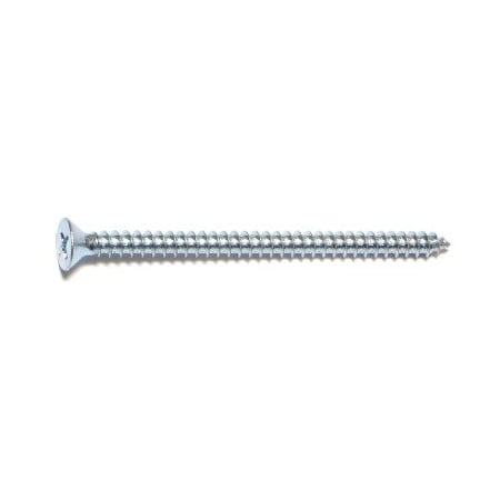Midwest Fastener Sheet Metal Screw, #8 x 2-1/2 in, Zinc Plated Steel Flat Head Phillips Drive, 100 PK 03018